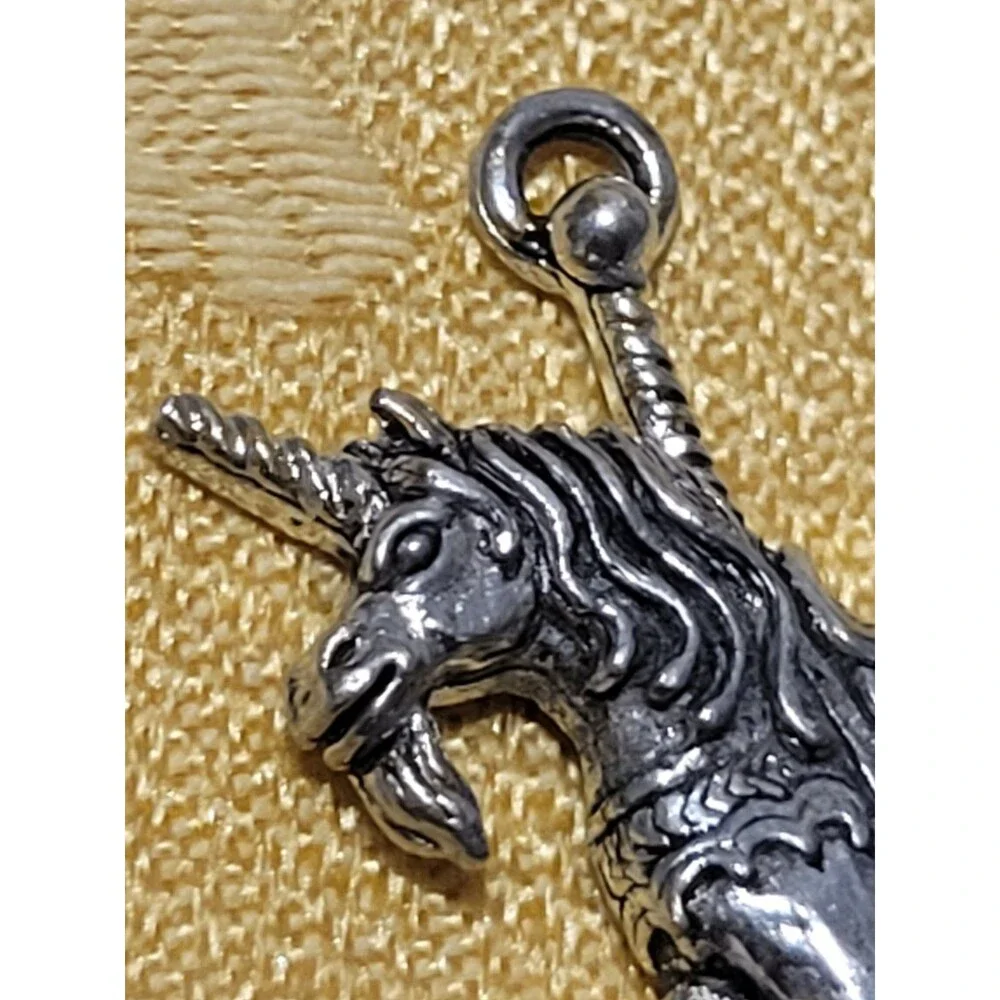 Vintage G&S Pewter Carousel Unicorn Horse Pendant RP ©1989 ~1” Charm